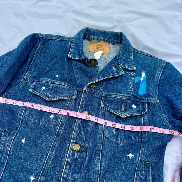 Custom Hand-Painted Miami Magic Skyline & Wizard Vintage Denim Jacket - Picture 10 of 10